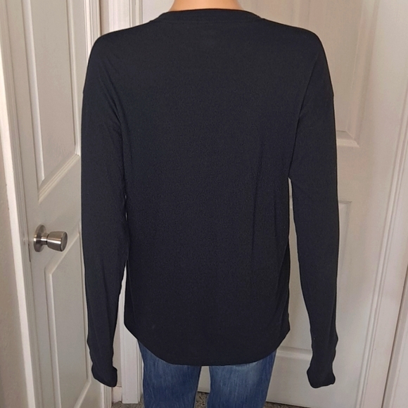 Victoria's Secret PINK Campus Long Sleeve Crewneck T-Shirt with Glitter Logo - Picture 3 of 5